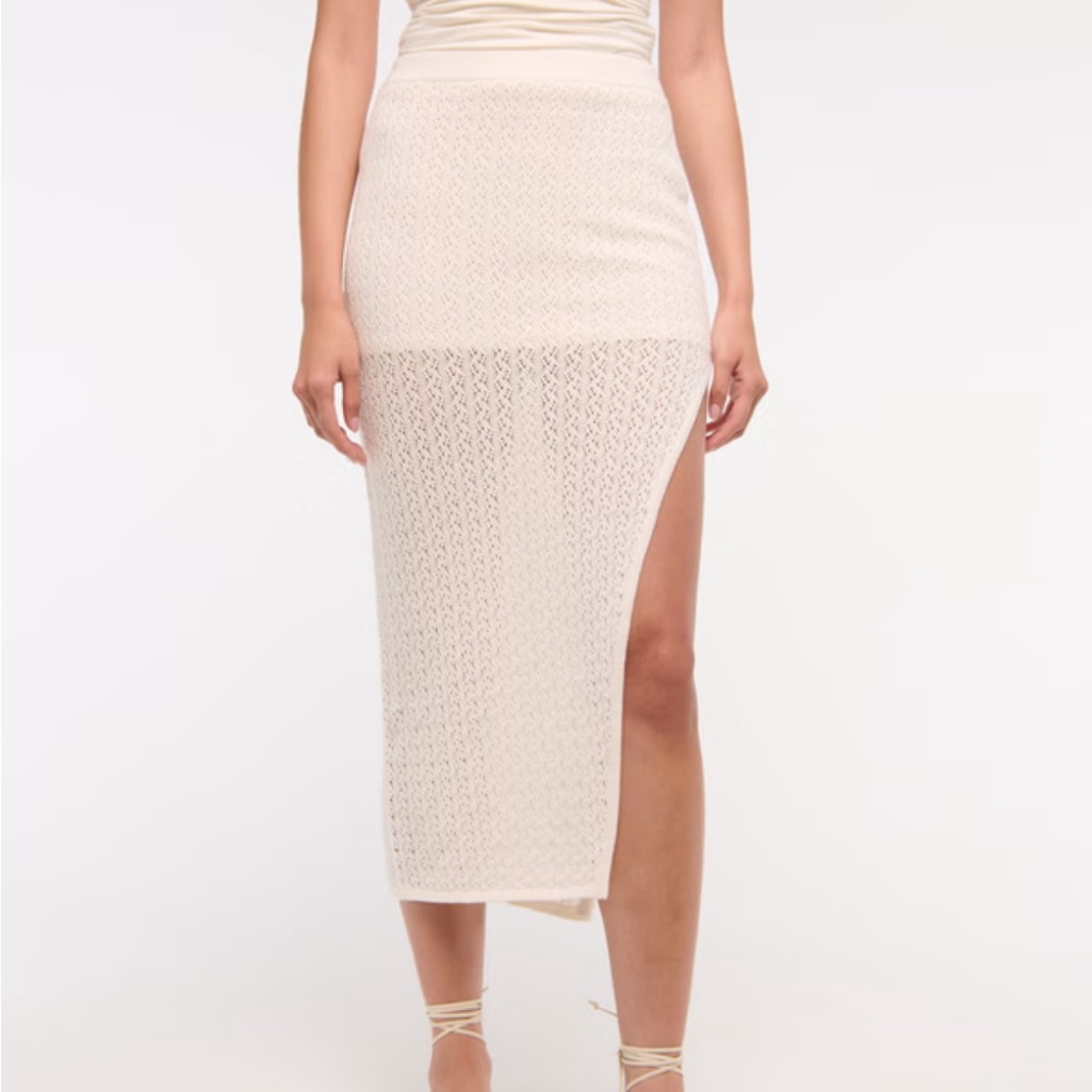 Abercrombie & Fitch Cream Crochet Skirt